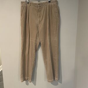 Vintage Polo Golf Ralph Lauren Beige Pleated Corduroy Pants Men Size 38x30 FLAW